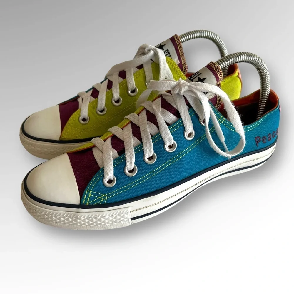 Unisex Multi Colored All Star Converse Sneakers. - Picture 3 of 8